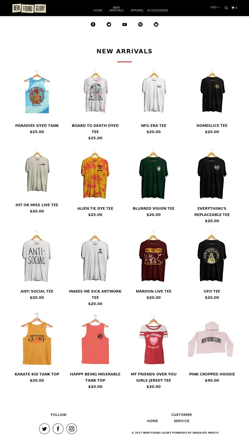 newfoundglorystuff.com — Shopify storefront screenshot