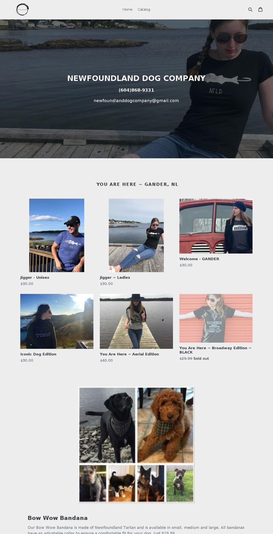 newfoundlanddogcompany.com — Shopify storefront screenshot