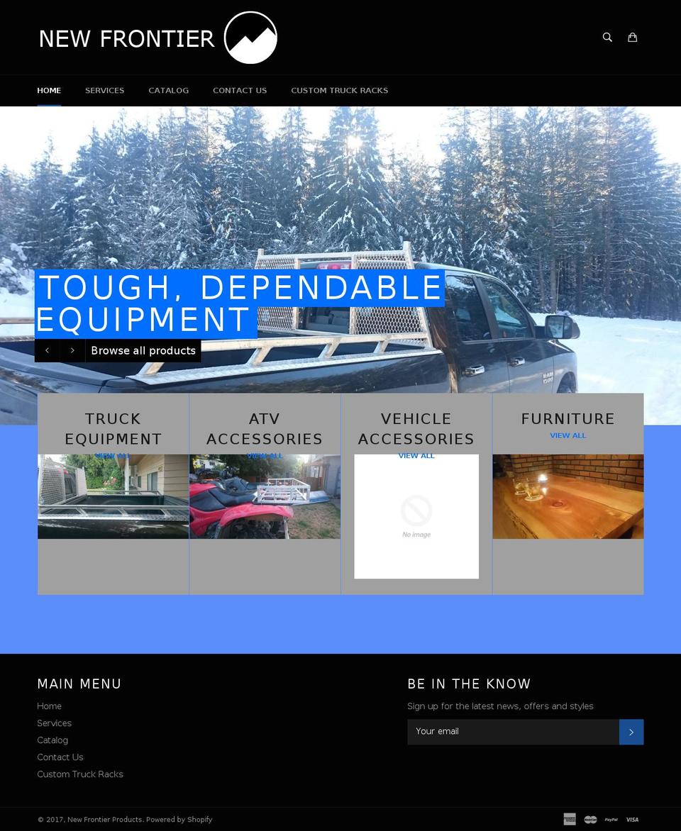 newfrontierfabrication.com shopify website screenshot