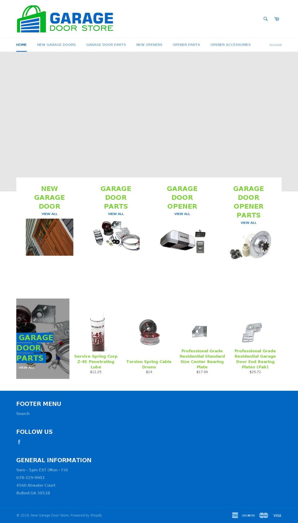 newgaragedoorstore.com — Shopify storefront screenshot