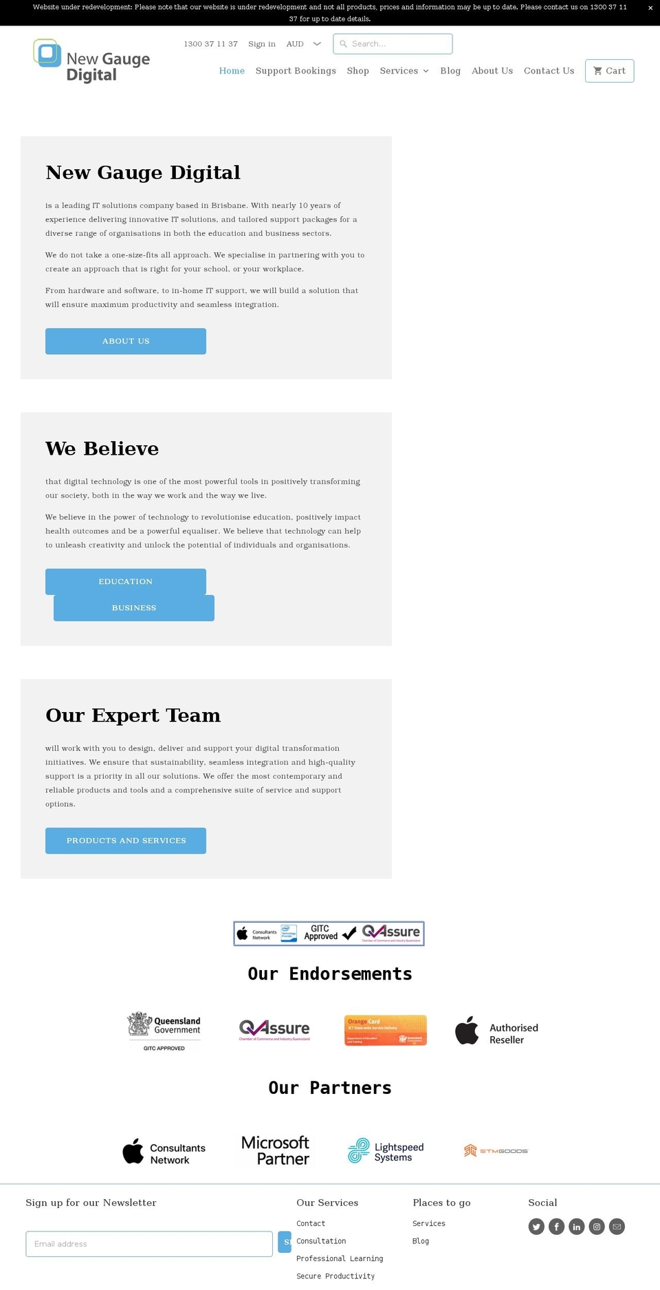 newgaugedigital.com.au shopify website screenshot