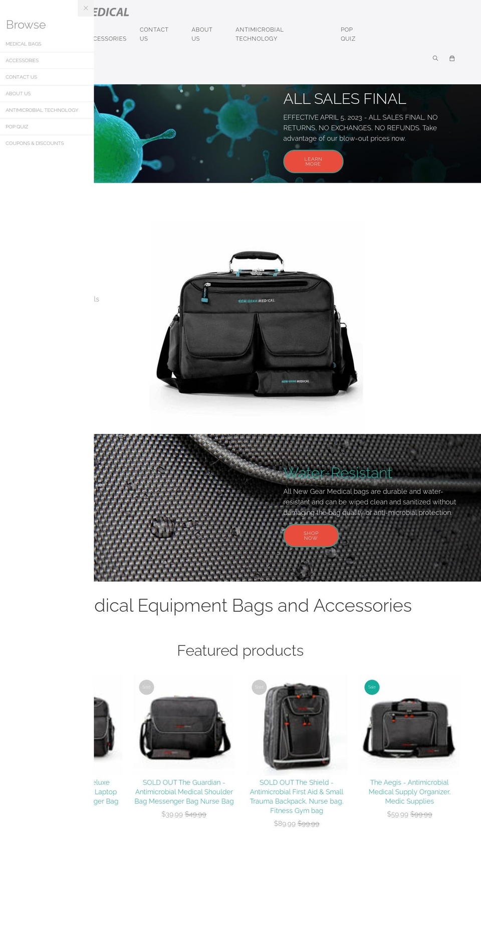 newgearmedical.com shopify website screenshot