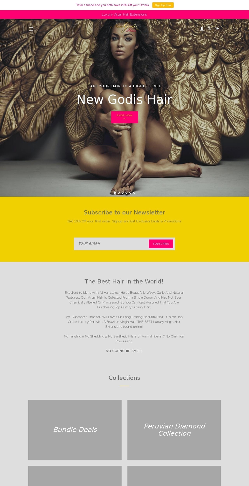 newgodishair.com shopify website screenshot