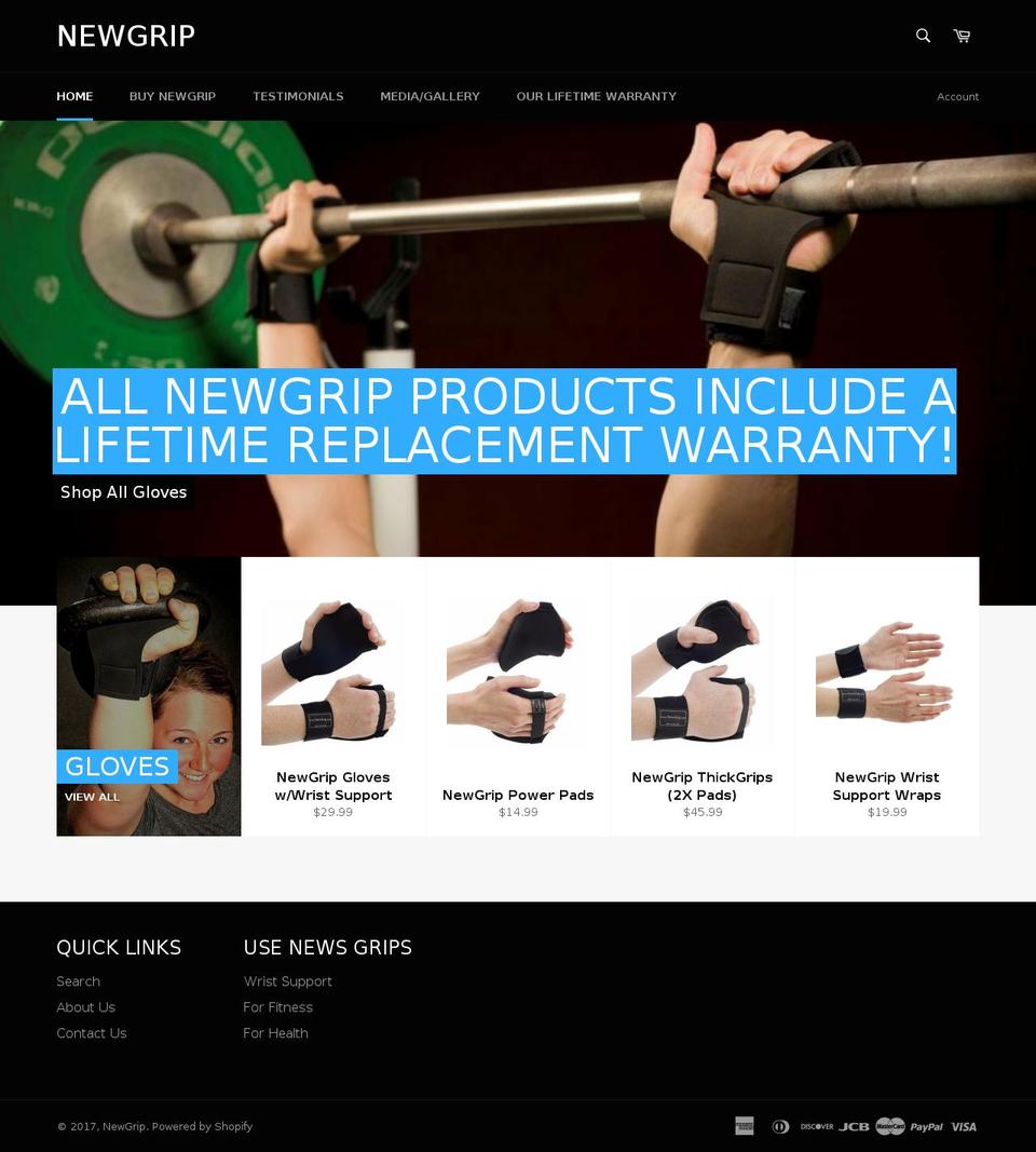 newgrip.com shopify website screenshot