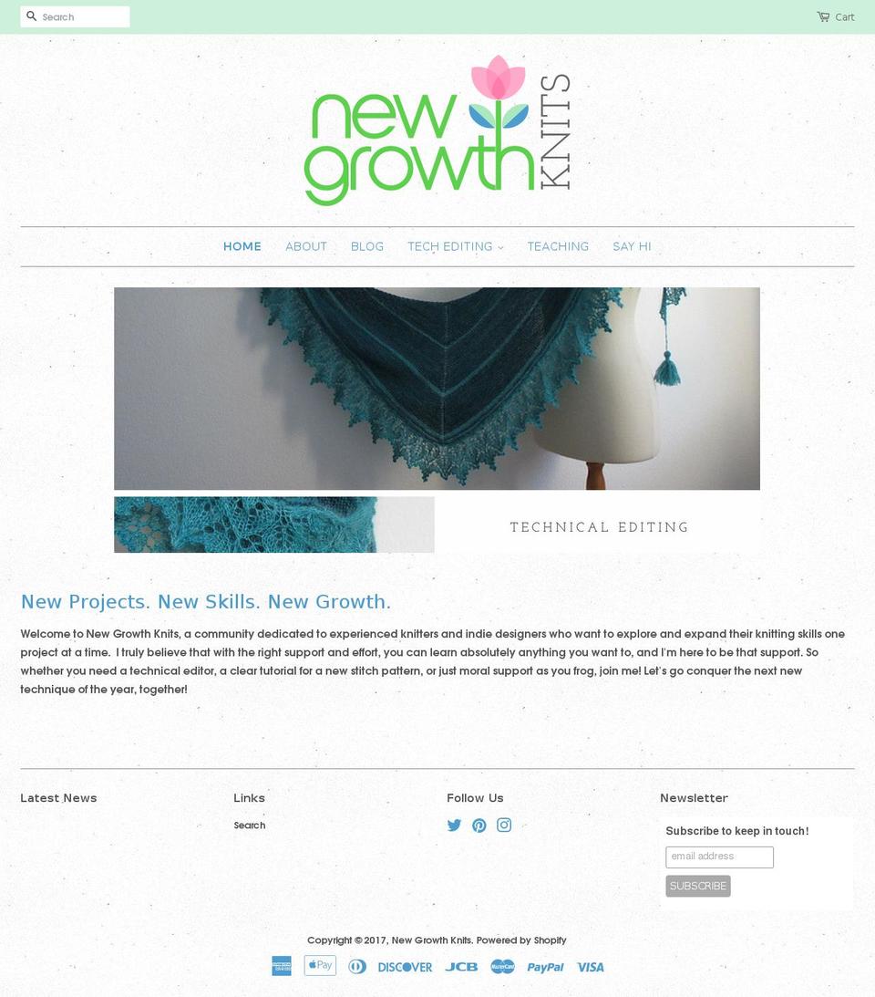newgrowthknits.com shopify website screenshot