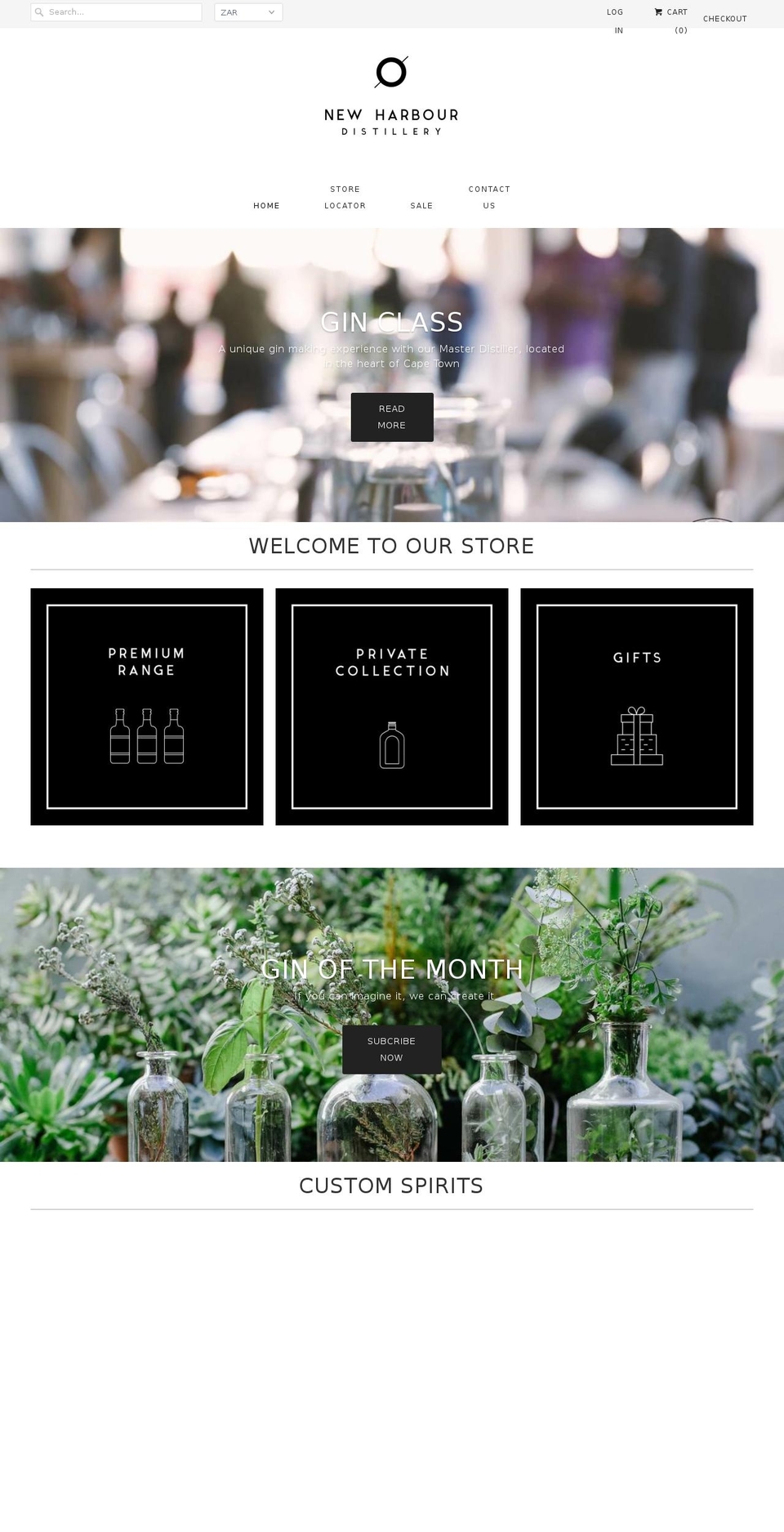 newharbourdistillery.co.za shopify website screenshot