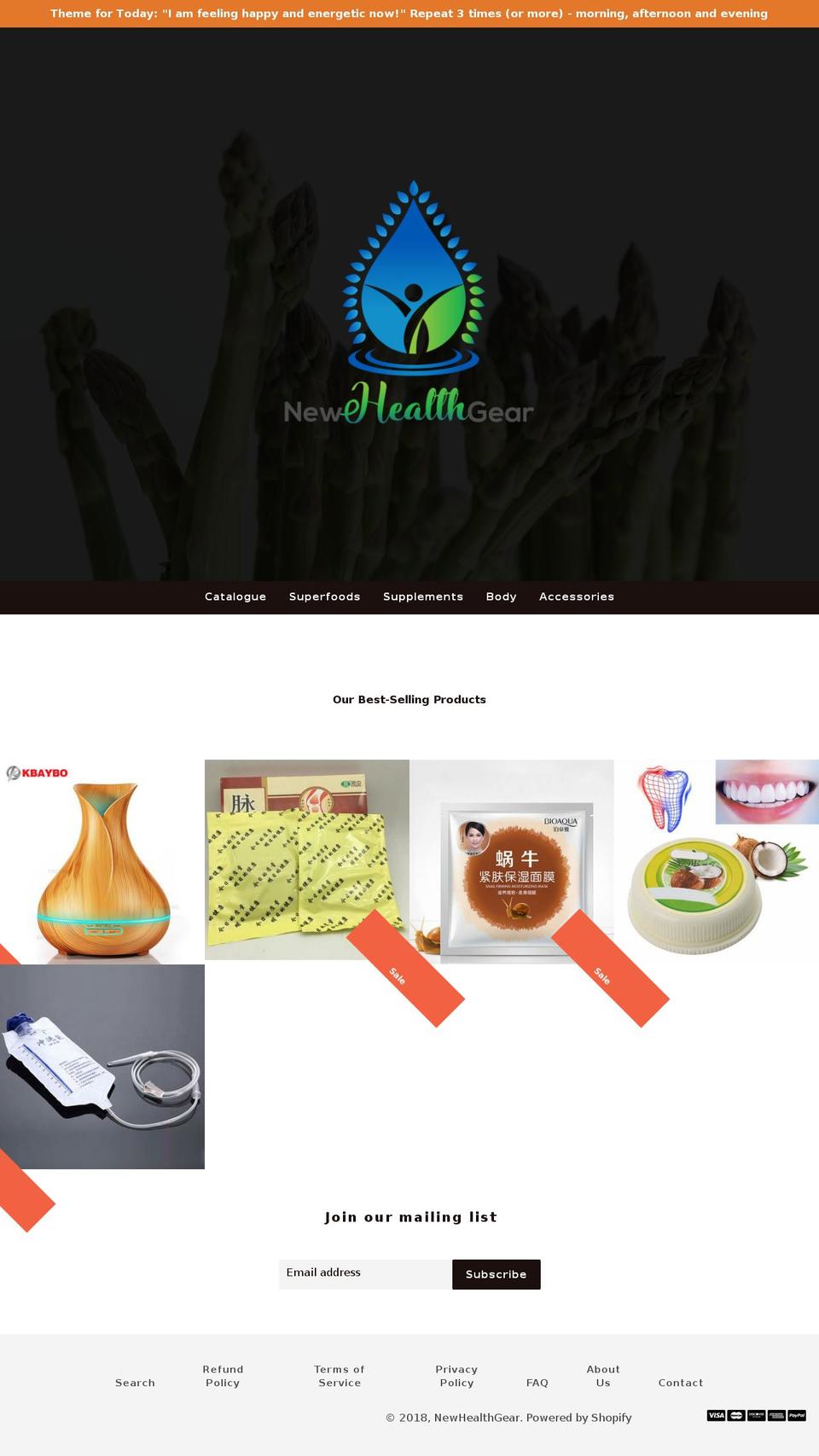 newhealthgear.com — Shopify storefront screenshot