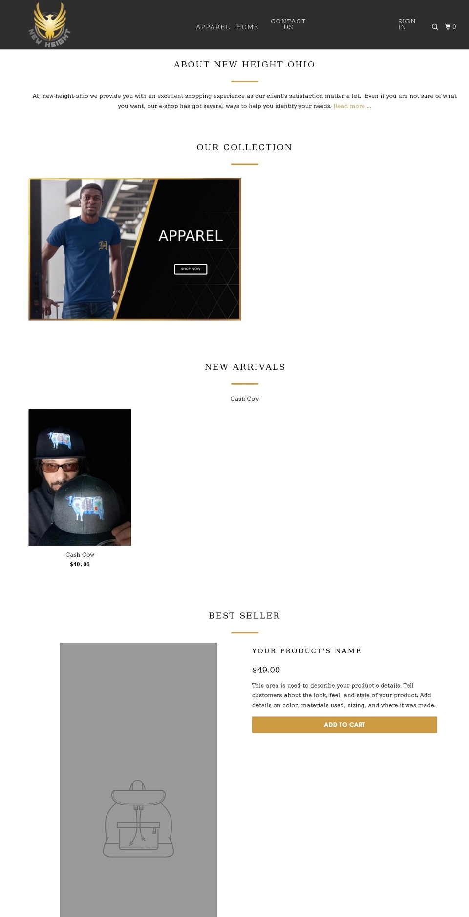 newheight216.com shopify website screenshot