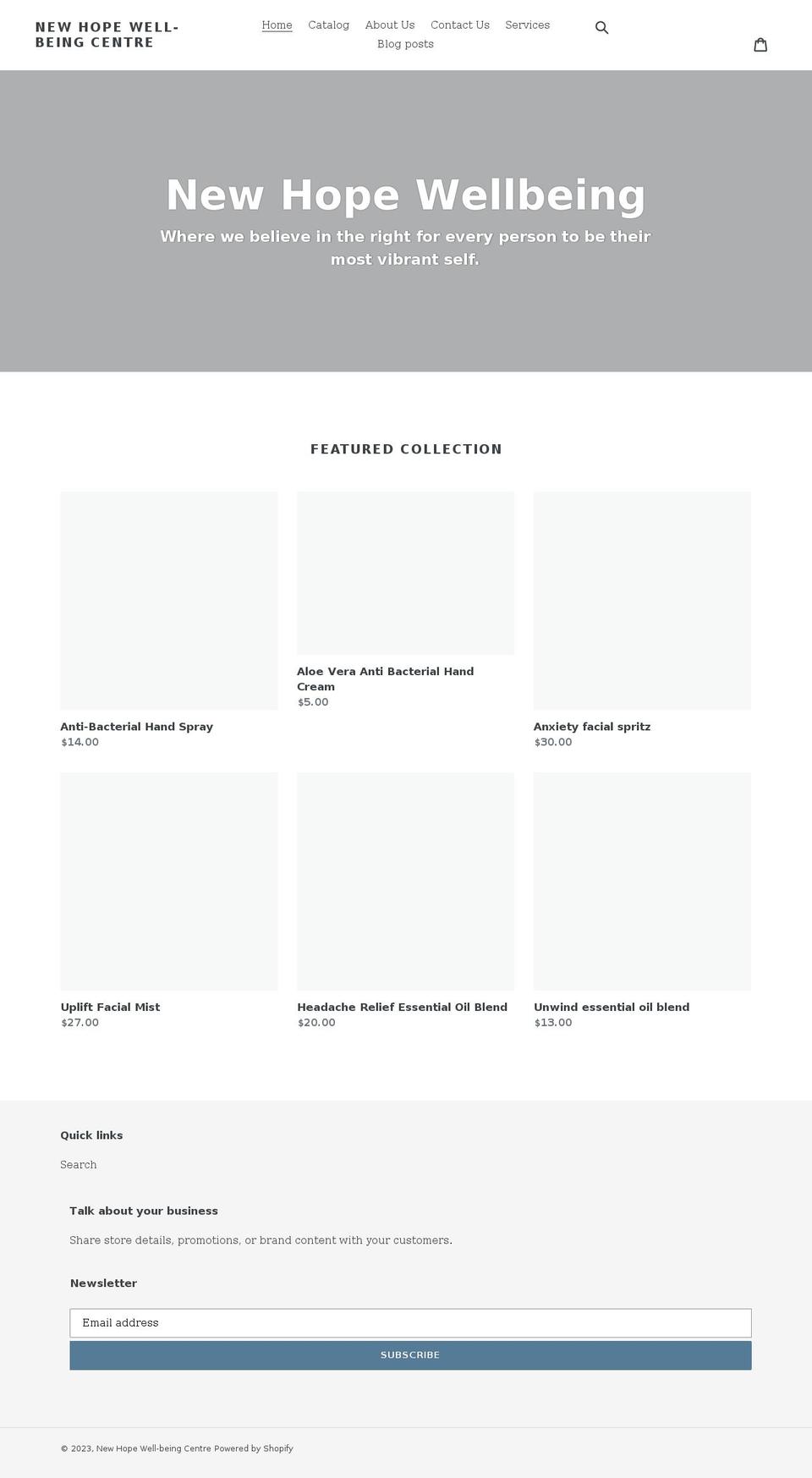 newhopewellbeing.com shopify website screenshot