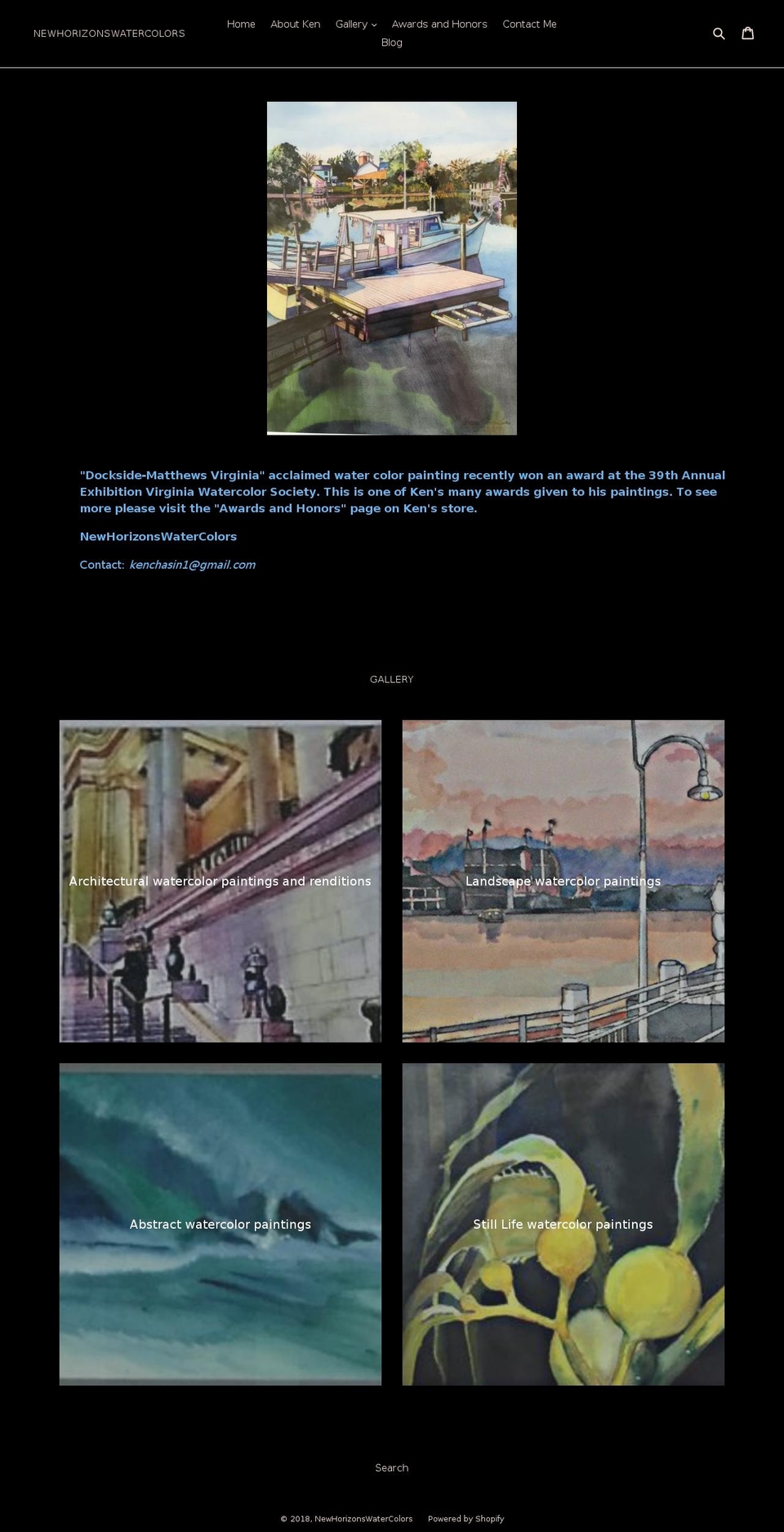 newhorizonswatercolors.com shopify website screenshot