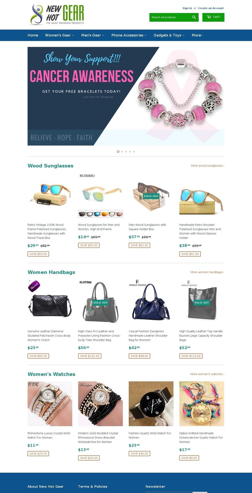 newhotgear.com — Shopify storefront screenshot