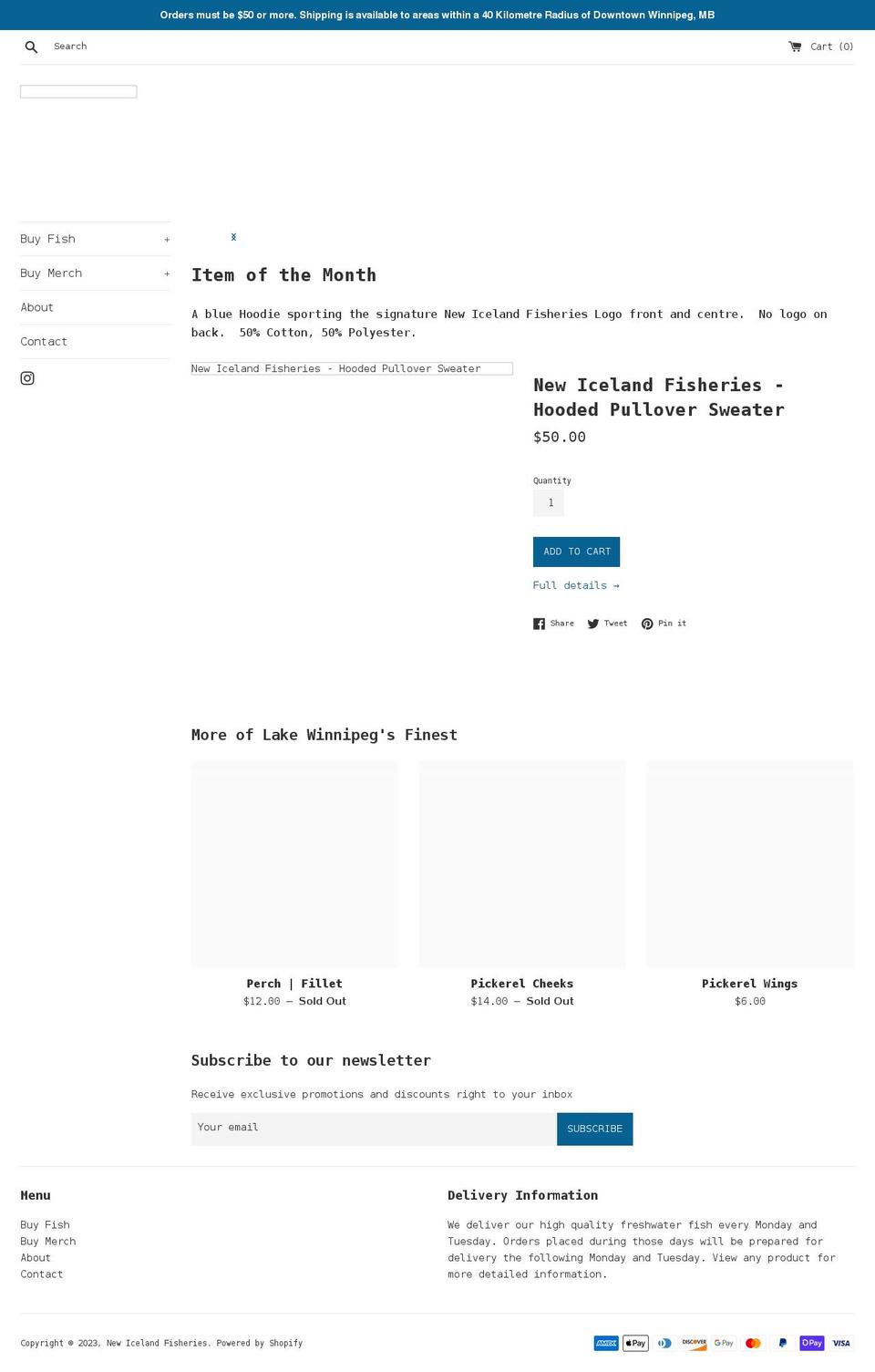 newicelandfisheries.ca shopify website screenshot