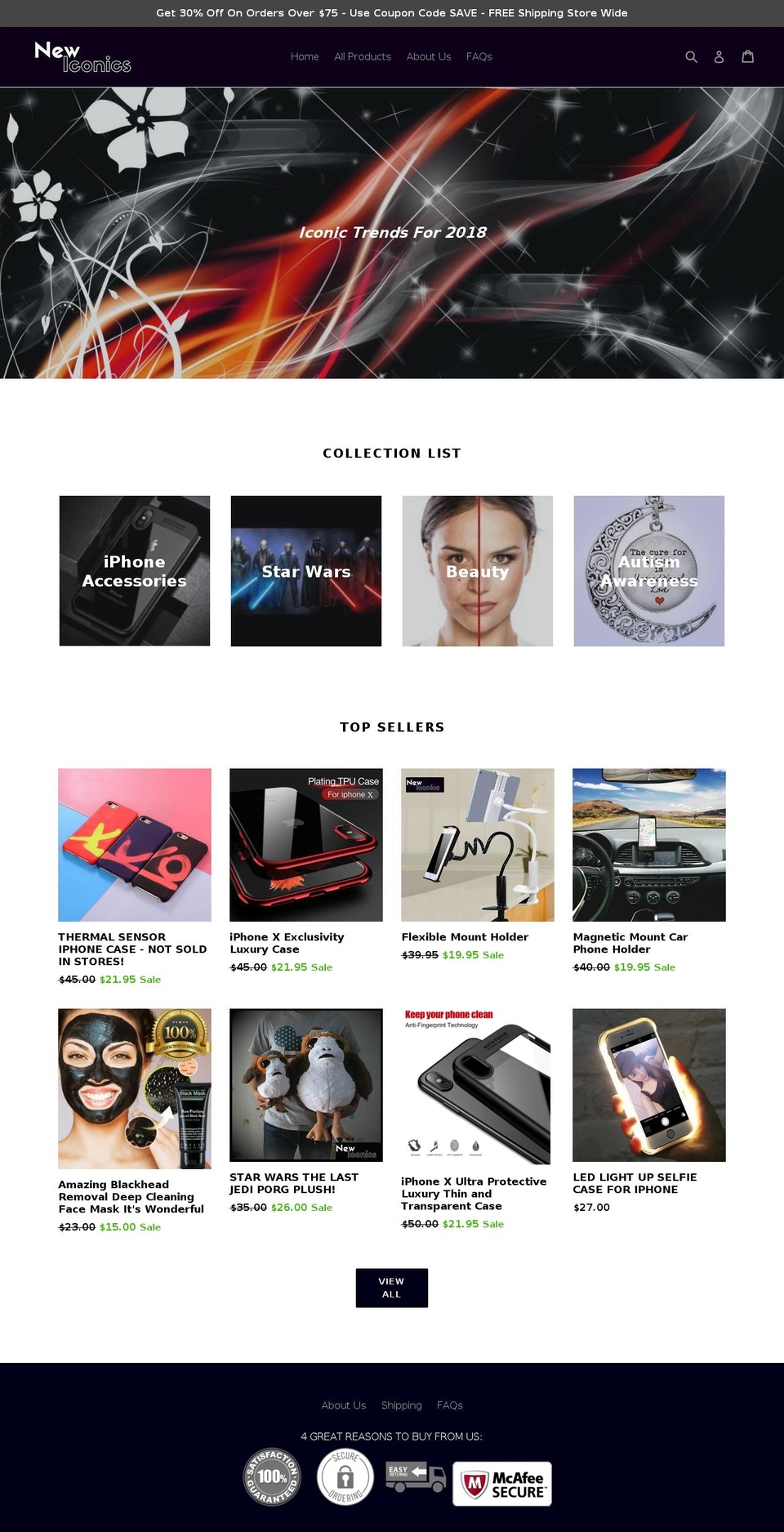 newiconics.com — Shopify storefront screenshot