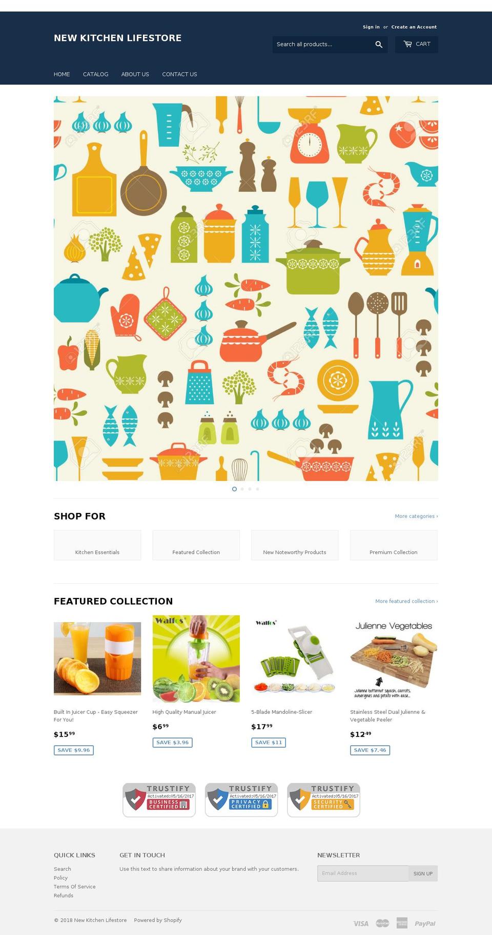 newkitchenlifestore.com shopify website screenshot