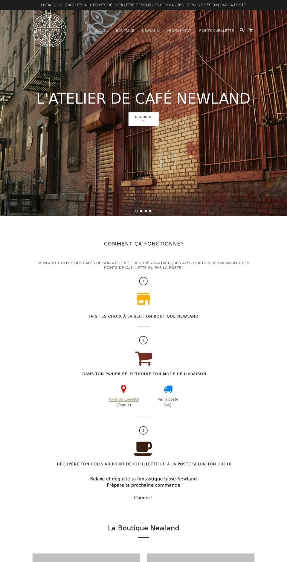 newlandcafe.com — Shopify storefront screenshot