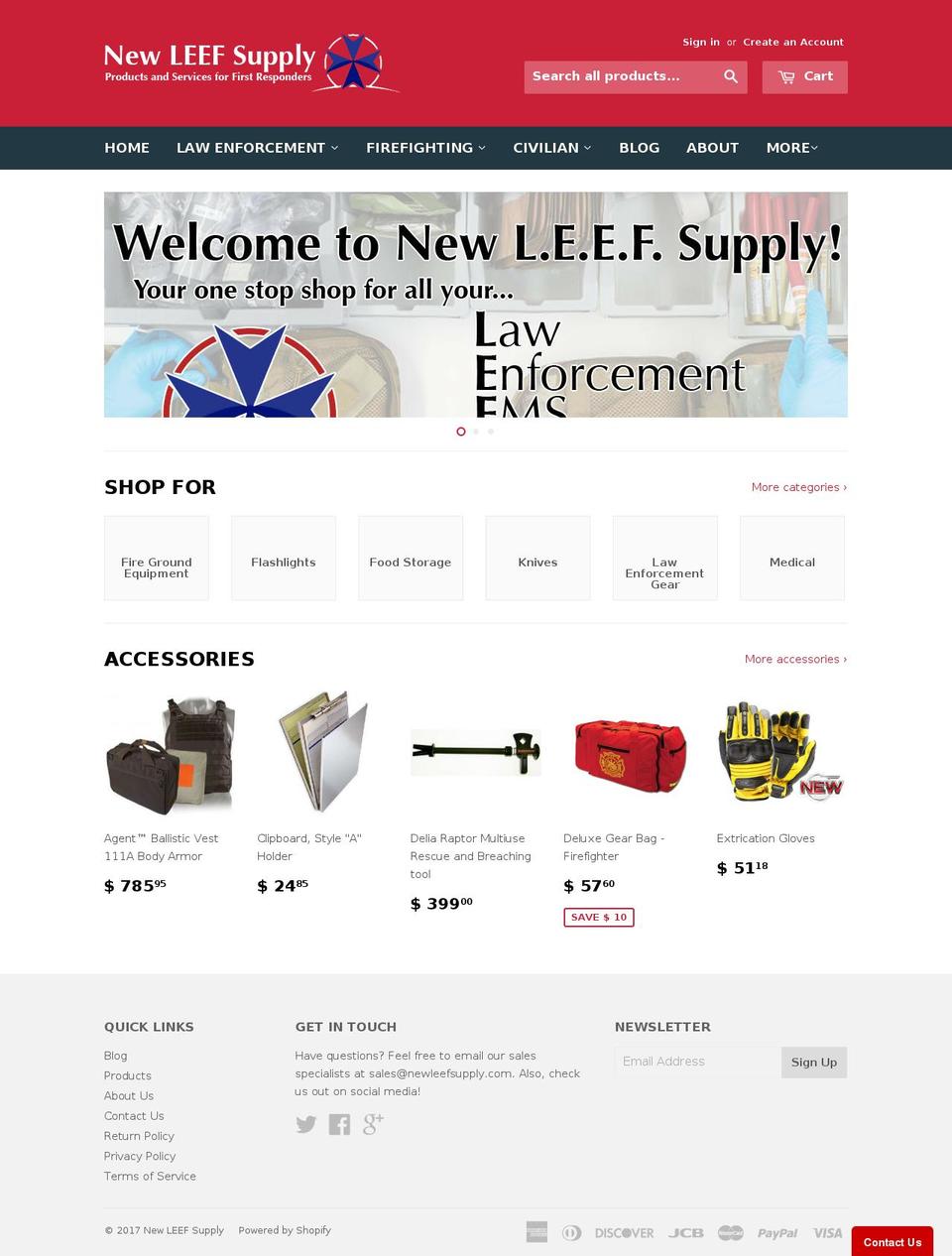 newleefsupply.com shopify website screenshot