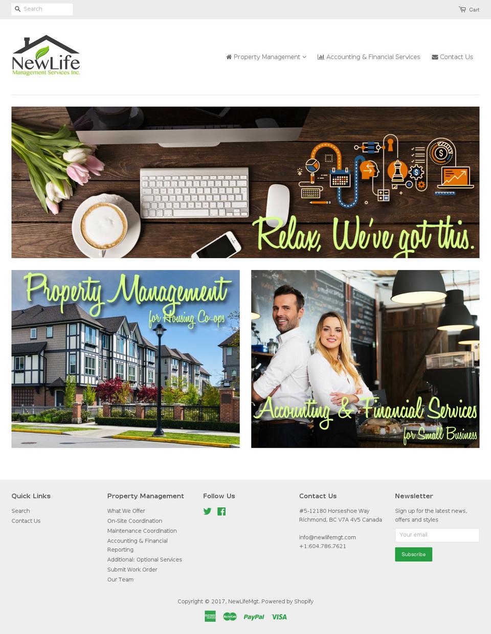 newlifemgt.com shopify website screenshot