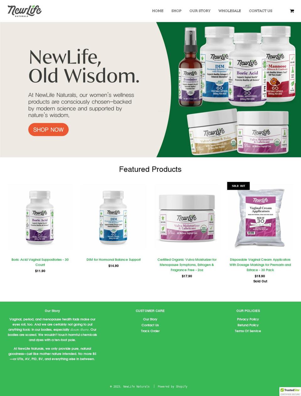 flow-licensed-version Shopify theme site example newlifenaturals.com