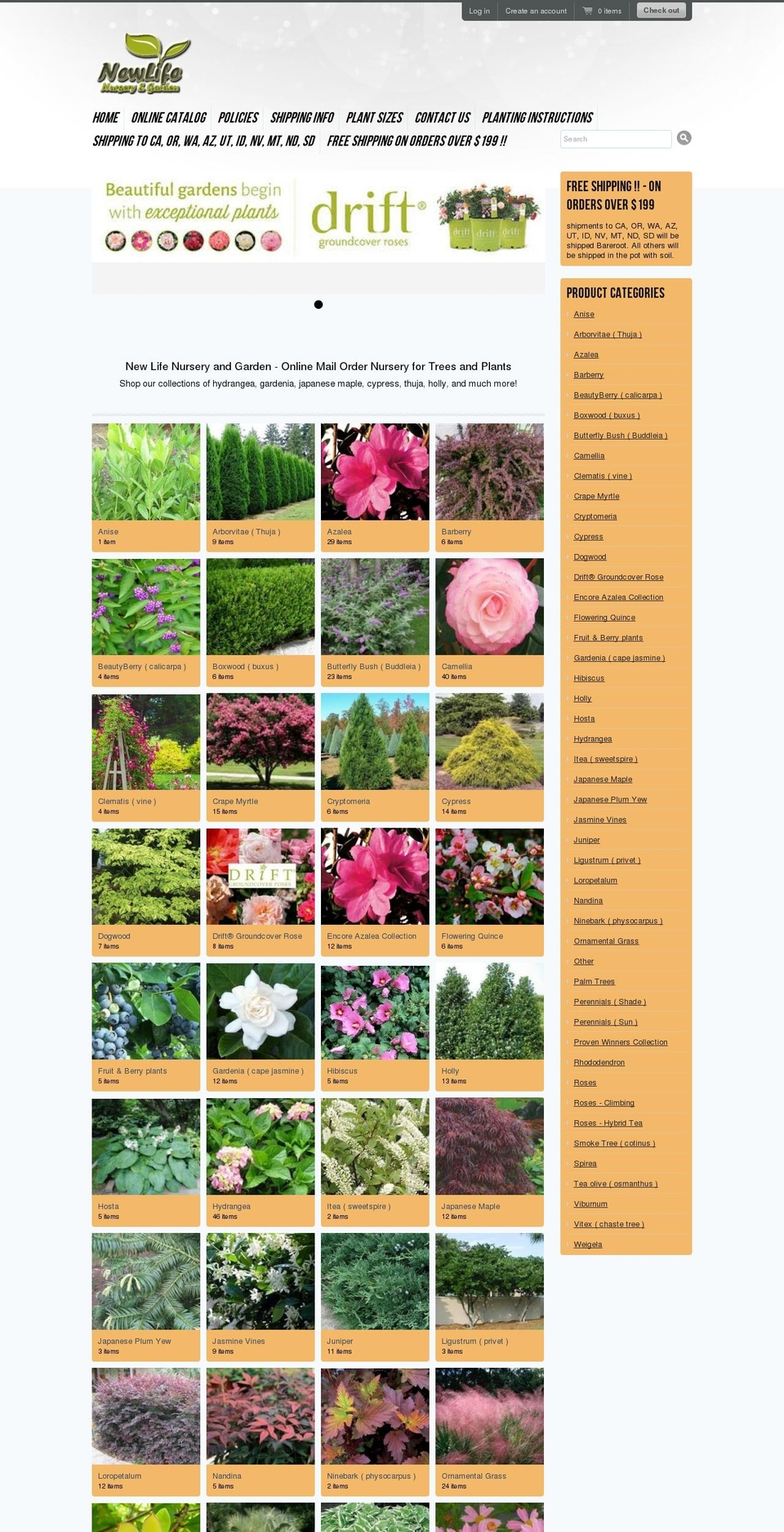 newlifenursery.net shopify website screenshot