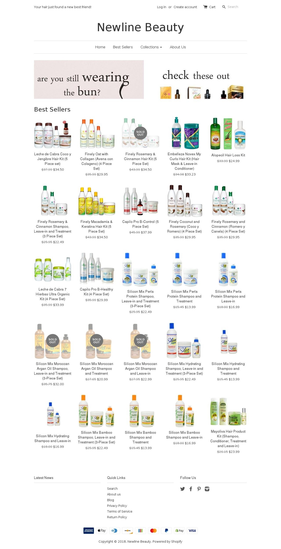 newlinebeauty.com shopify website screenshot