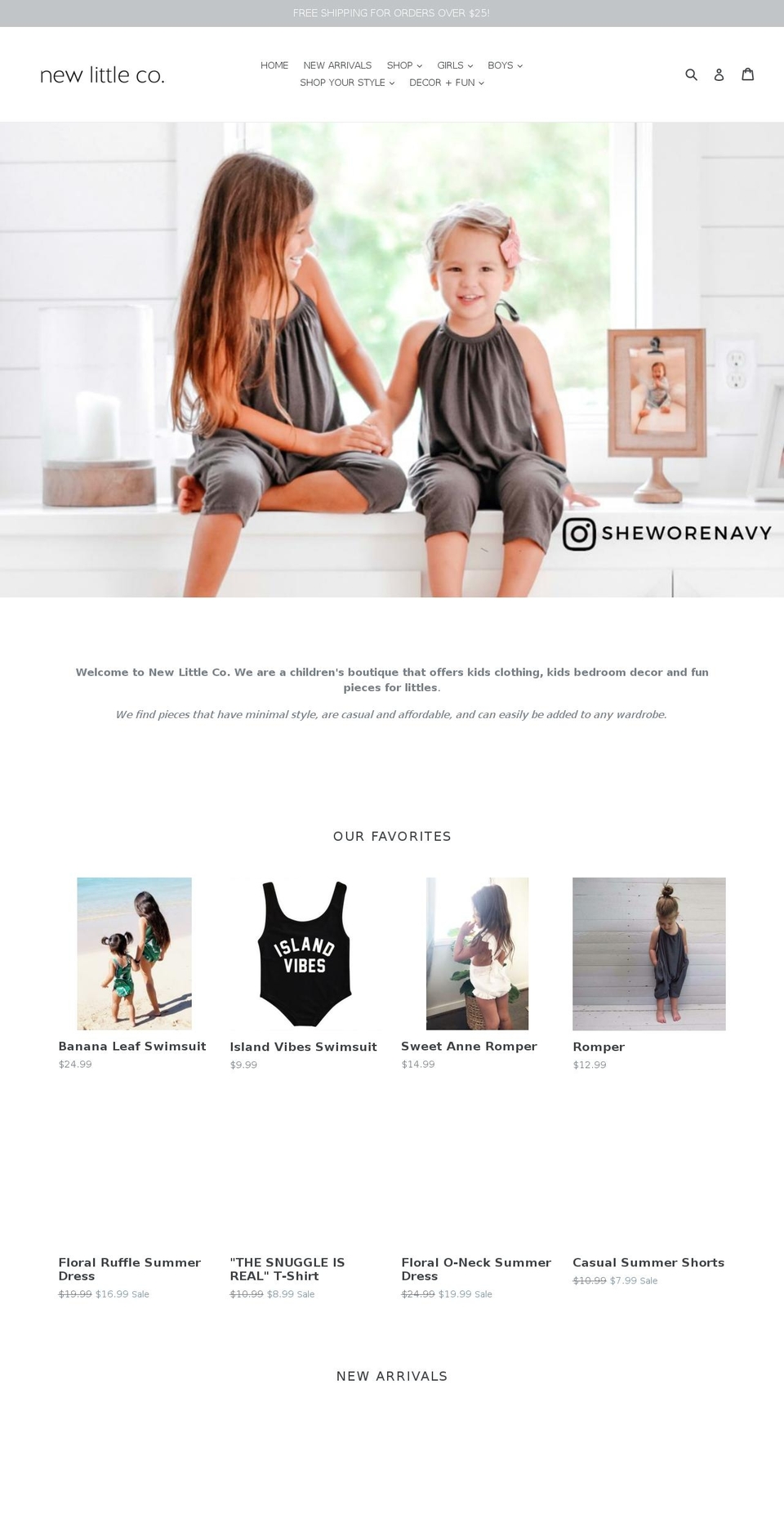 newlittleco.com — Shopify storefront screenshot