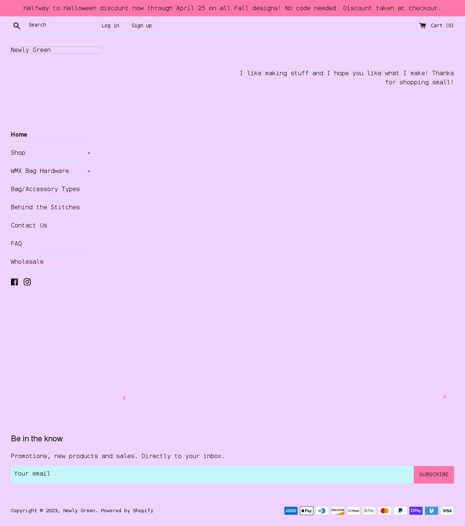 newlygreencreations.com shopify website screenshot