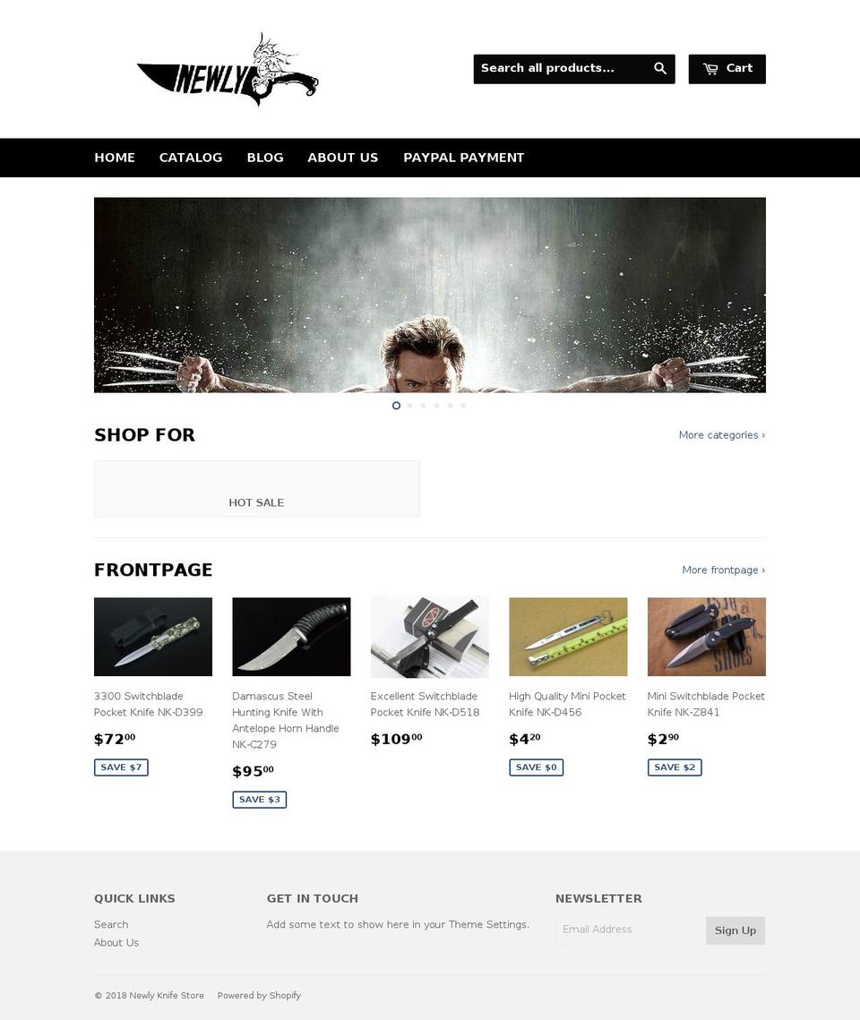 newlyknifestore.com — Shopify storefront screenshot