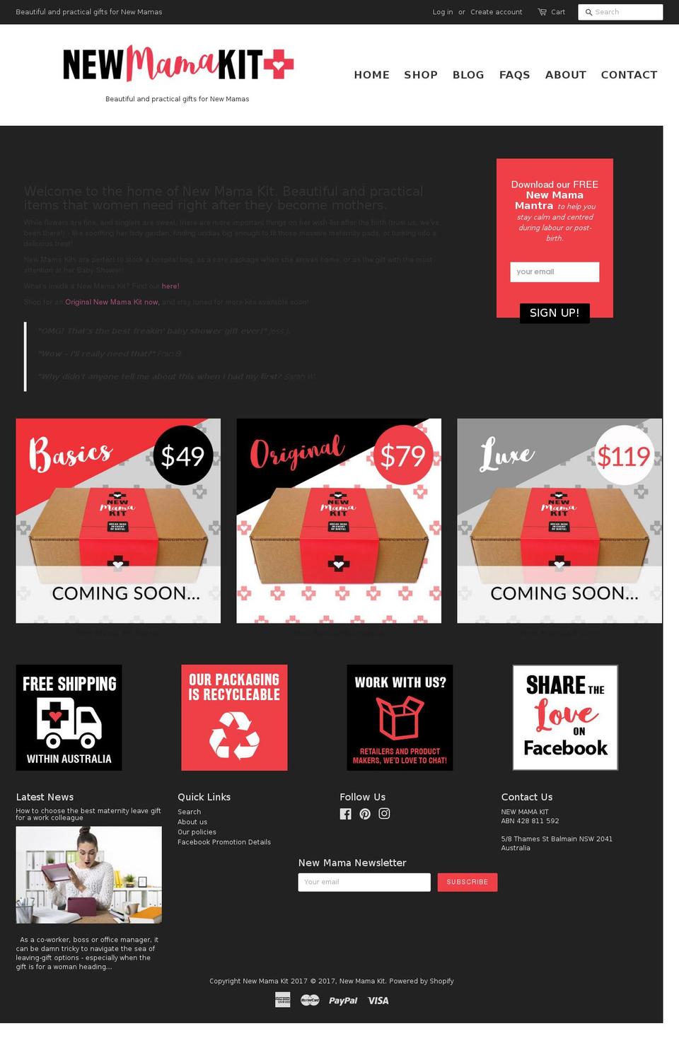 newmamakit.com shopify website screenshot