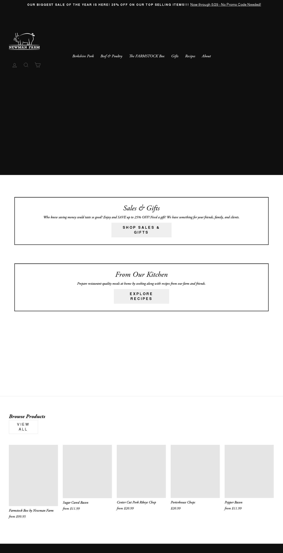 newmanfarm.com shopify website screenshot