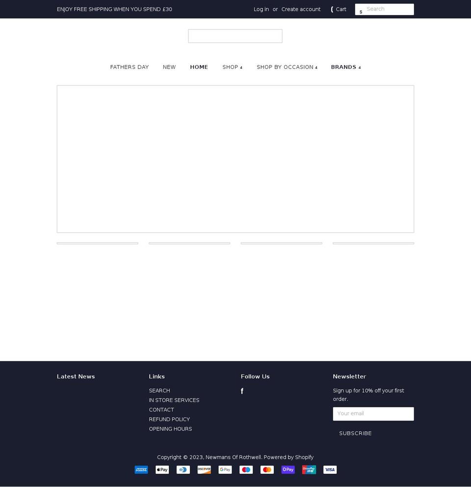newmansofrothwell.co.uk shopify website screenshot