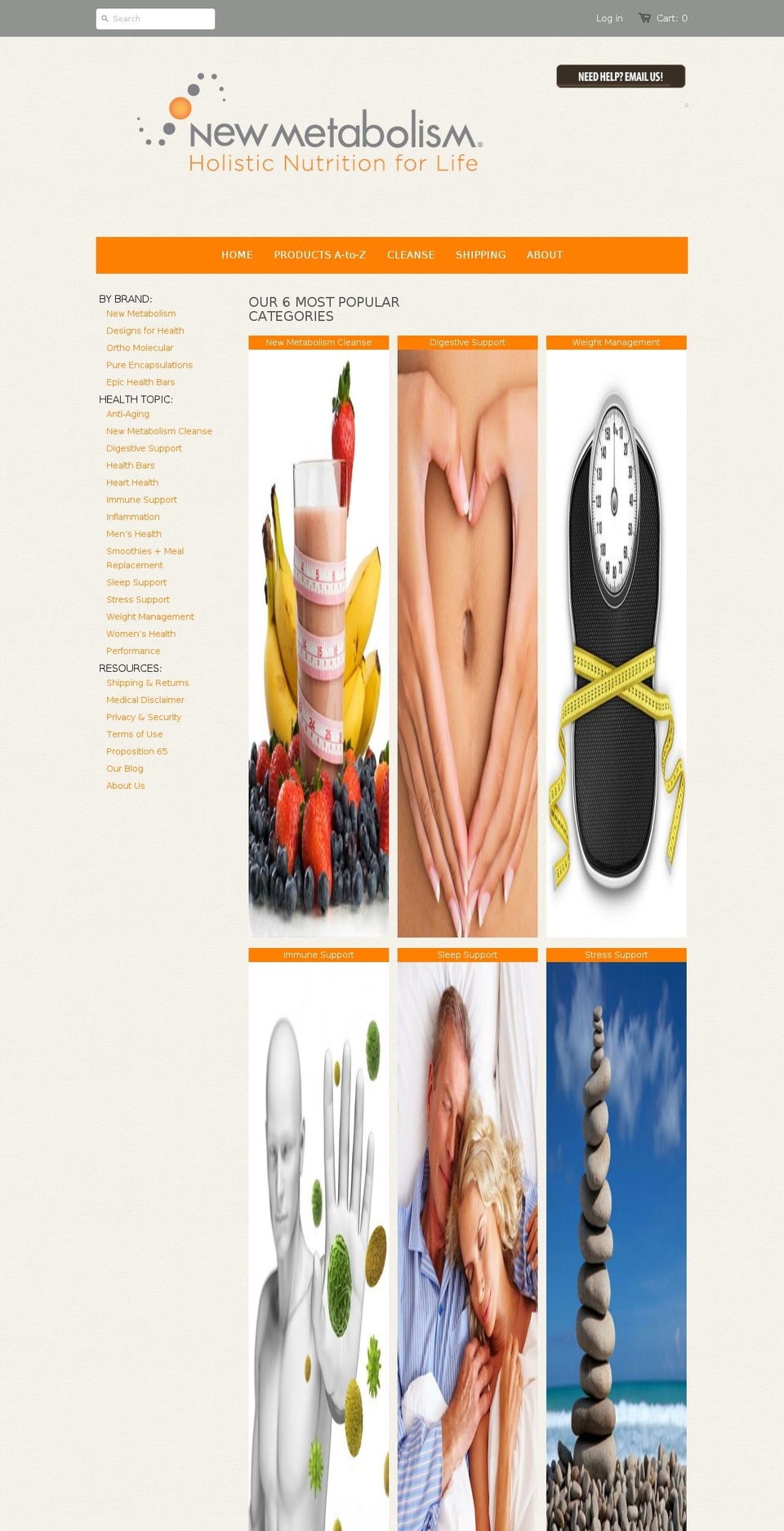 newmetabolismstore.com shopify website screenshot