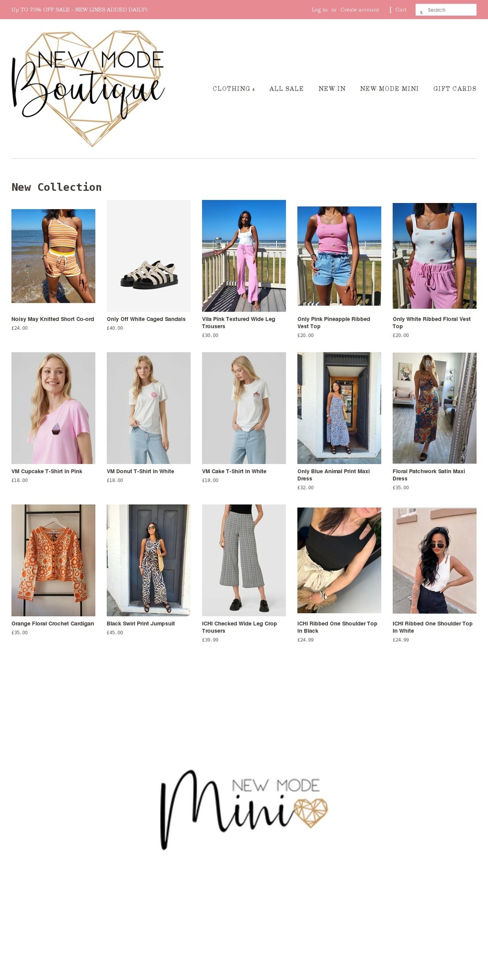 newmodeboutique.com shopify website screenshot