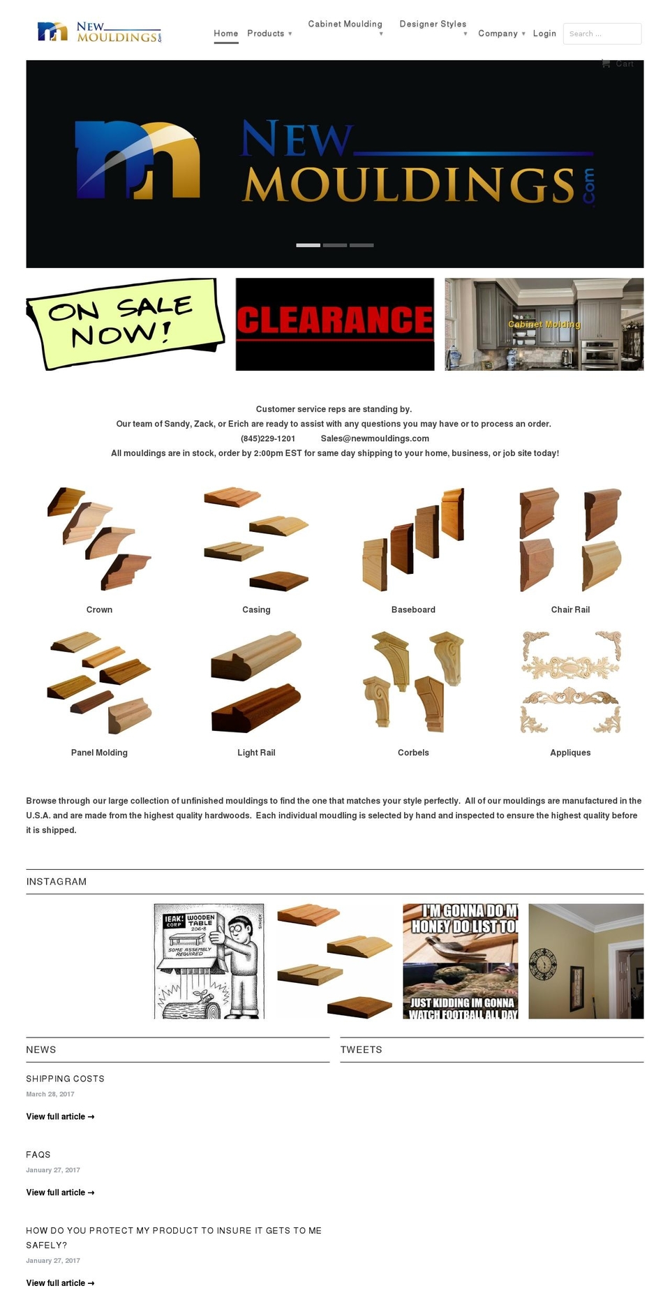 newmoldings.com shopify website screenshot
