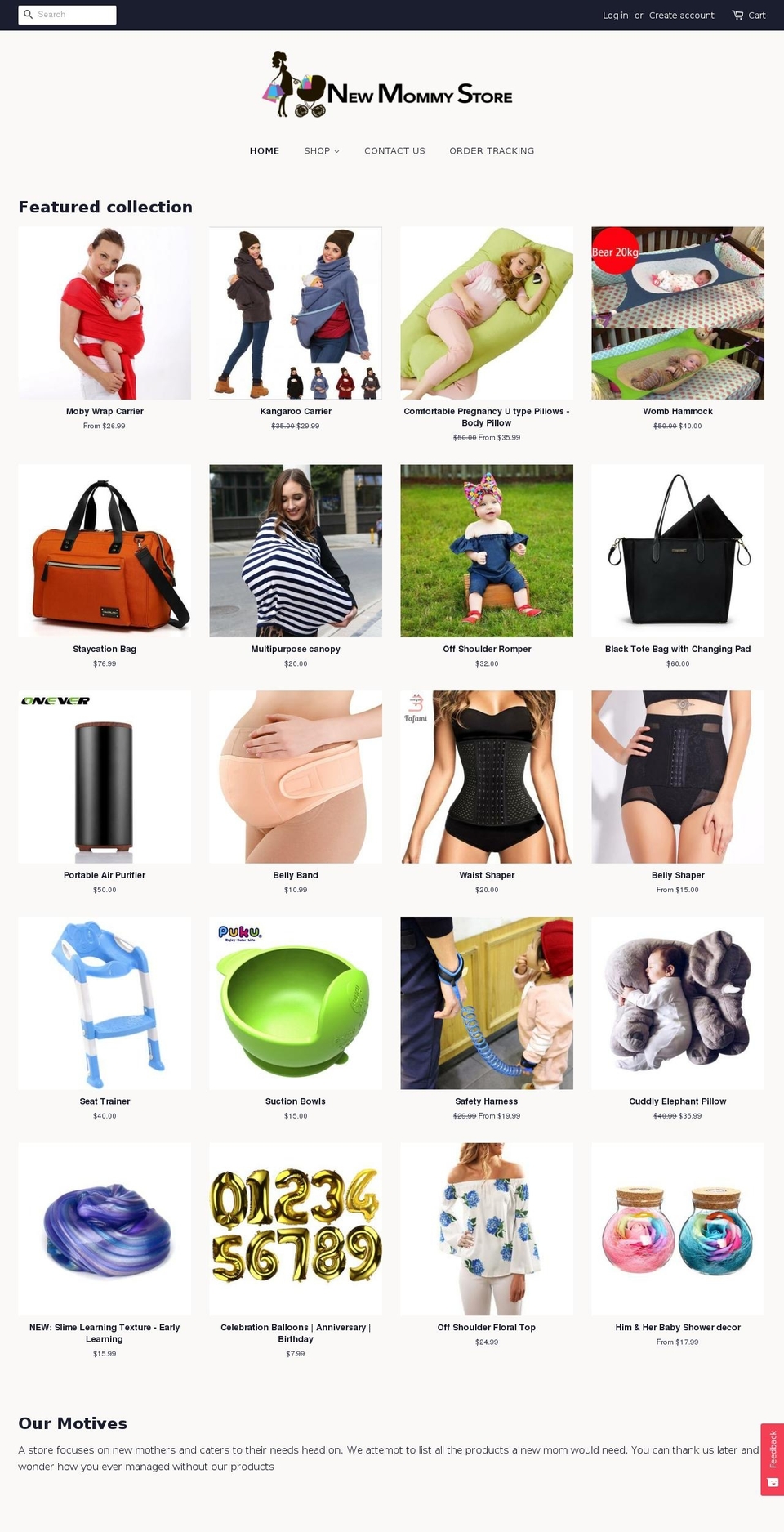 newmommystore.com — Shopify storefront screenshot