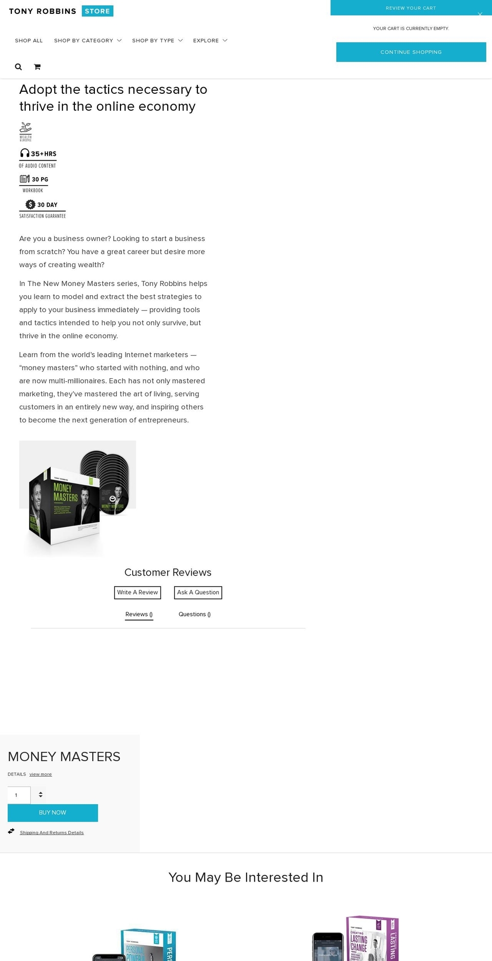 newmoneymasters.com — Shopify storefront screenshot