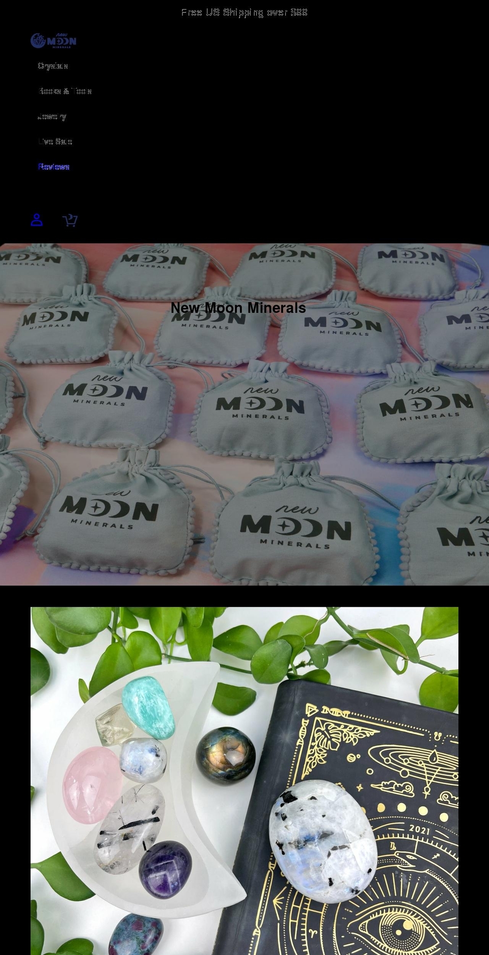 newmoonminerals.com shopify website screenshot