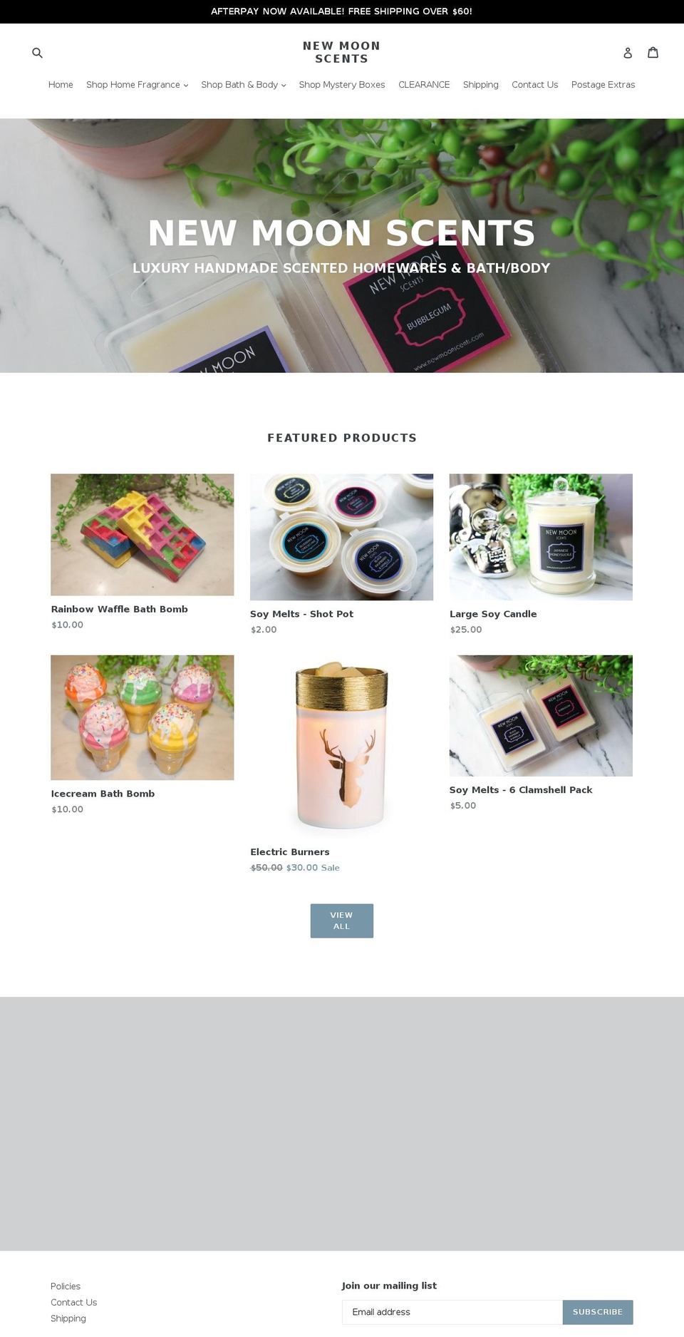 newmoonscents.com shopify website screenshot