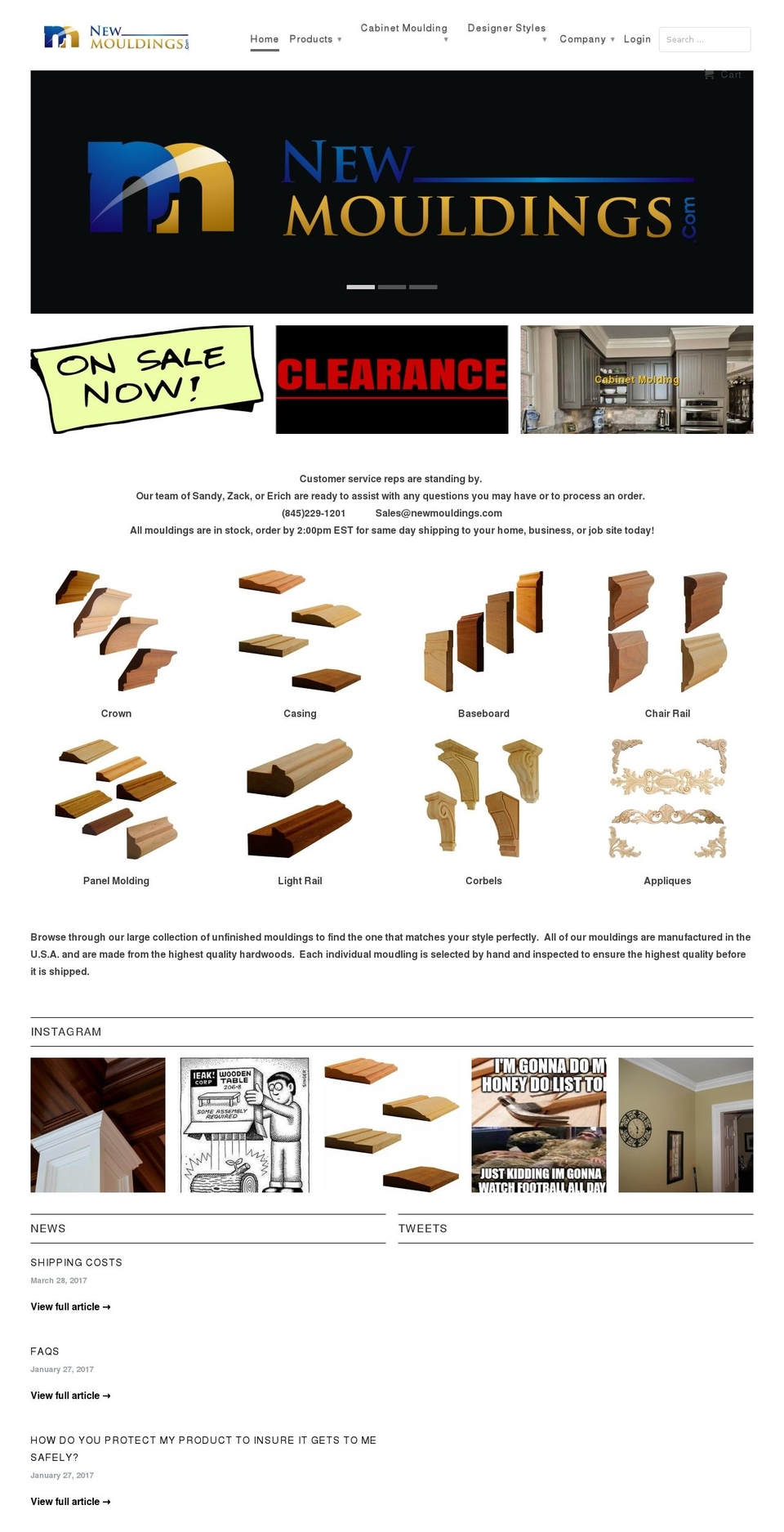 UPDATED Shopify theme site example newmouldings.com
