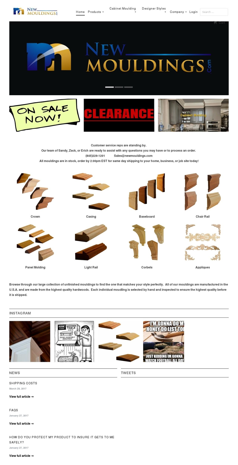 newmouldings.info shopify website screenshot