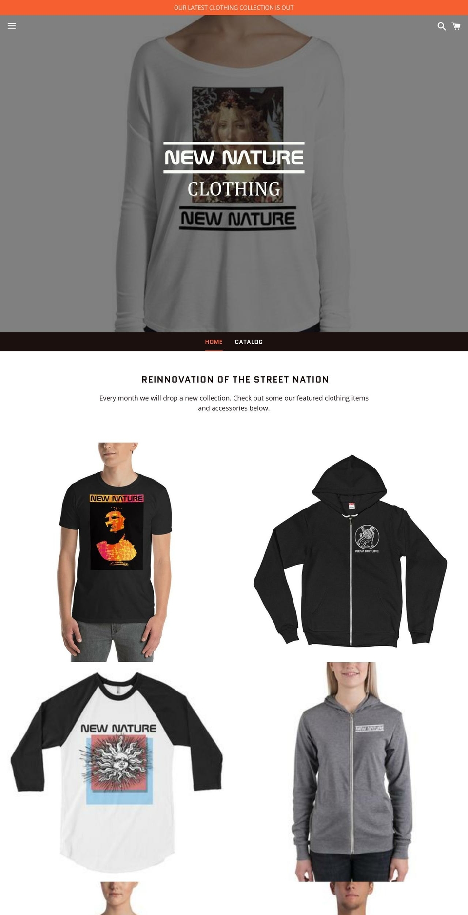 newnatureclothing.com — Shopify storefront screenshot