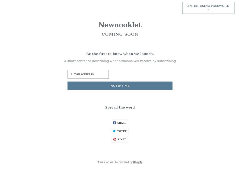 newnooklet.myshopify.com shopify website screenshot