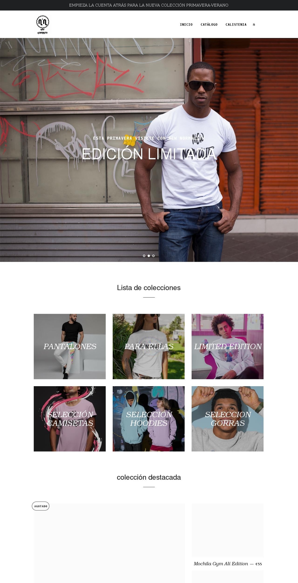 newnormalitynow.com shopify website screenshot