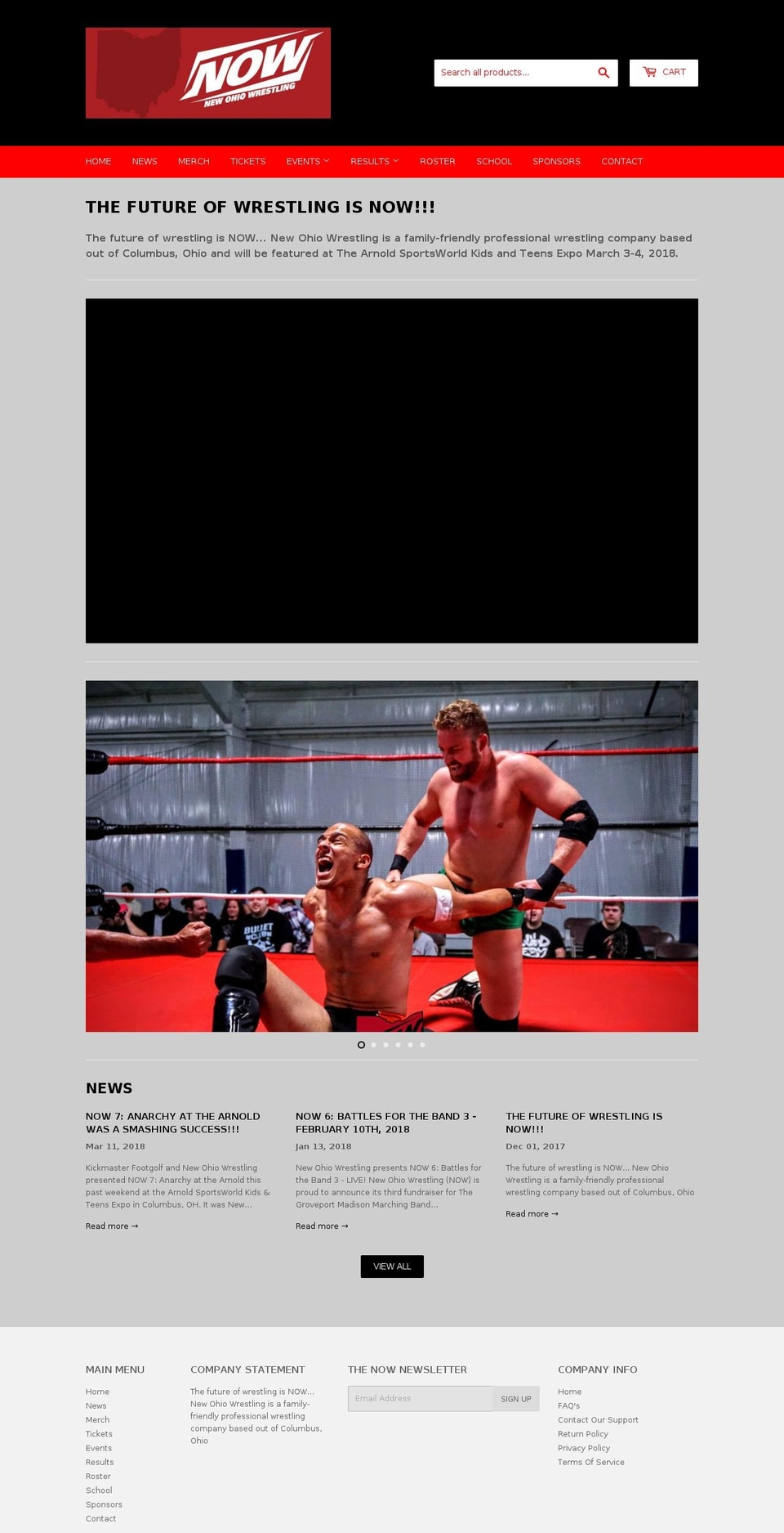 newohiowrestling.com — Shopify storefront screenshot