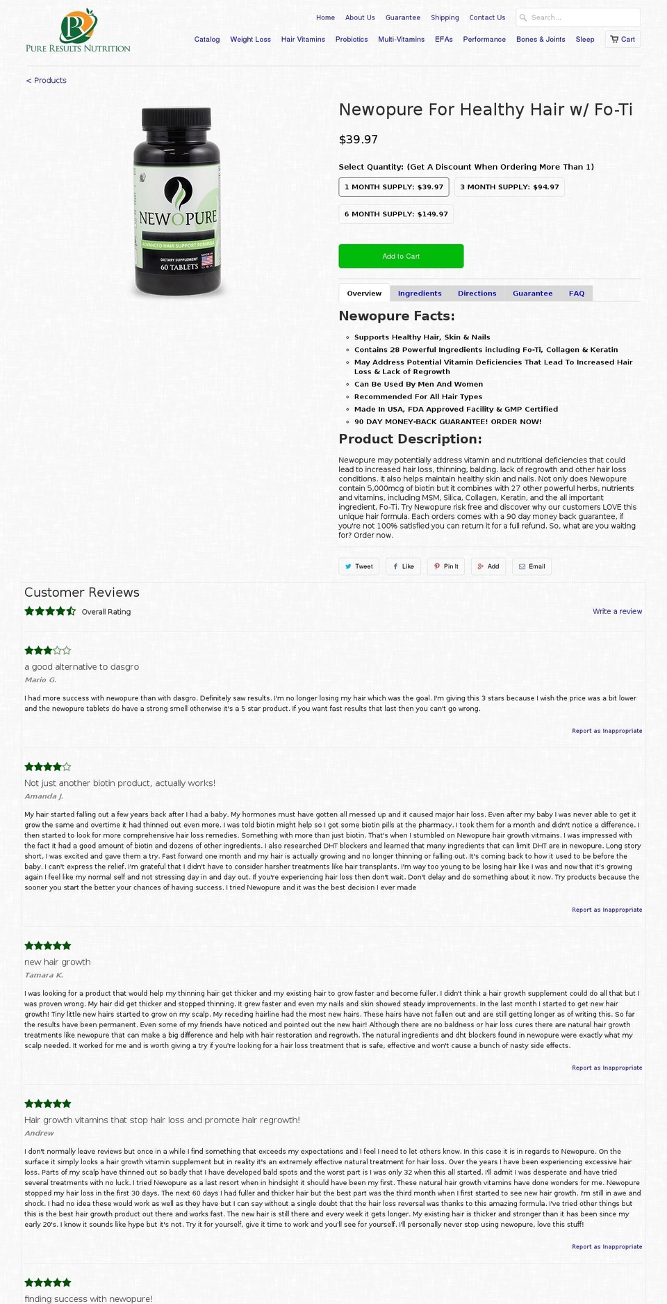 newopure.com — Shopify storefront screenshot
