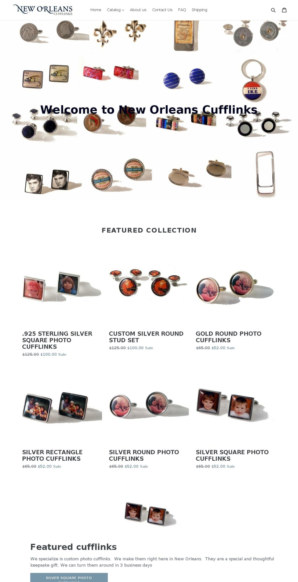 neworleanscufflinks.com shopify website screenshot