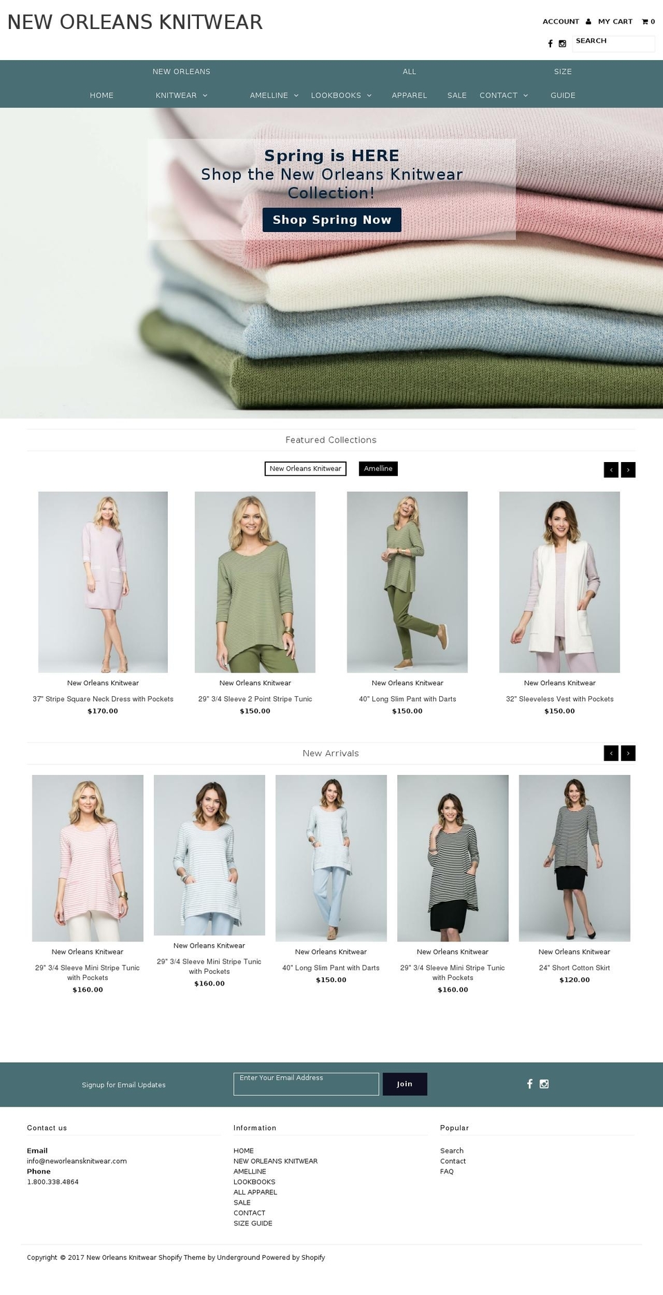 neworleansknitwear.com shopify website screenshot