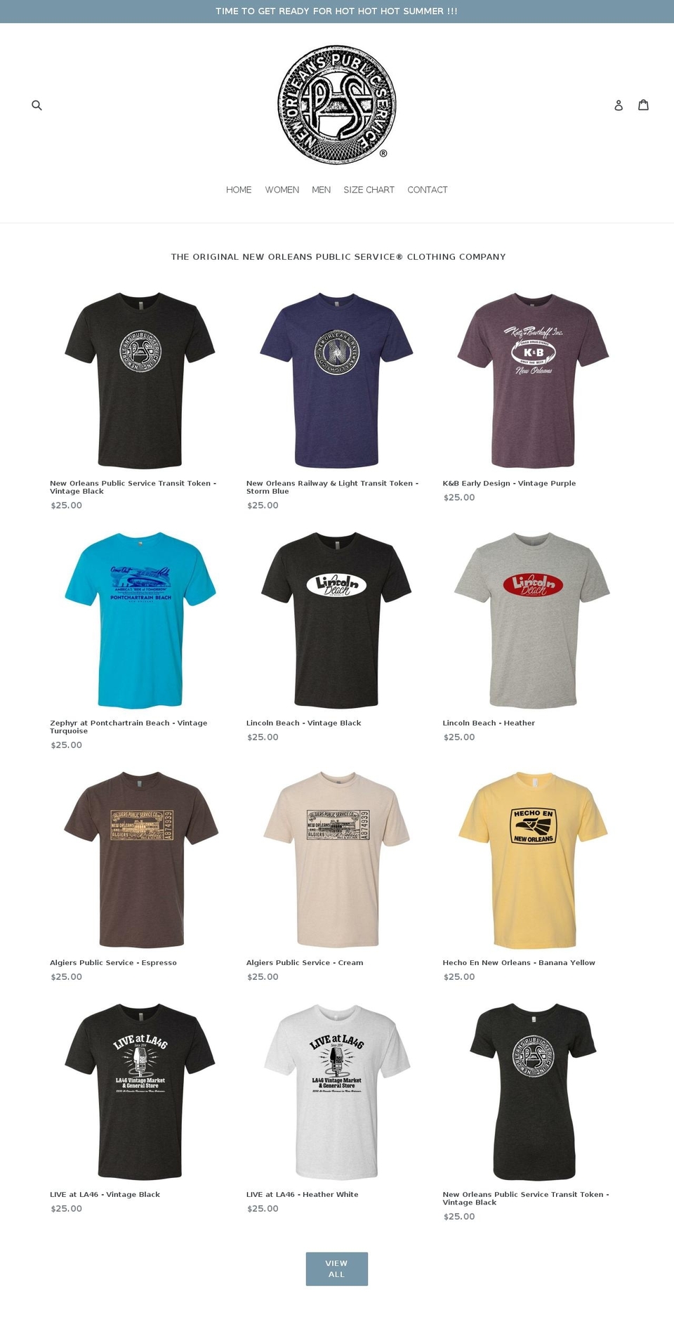 neworleanspublicservice.com — Shopify storefront screenshot