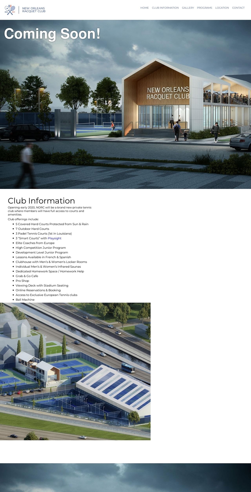 neworleansracquetclub.com shopify website screenshot