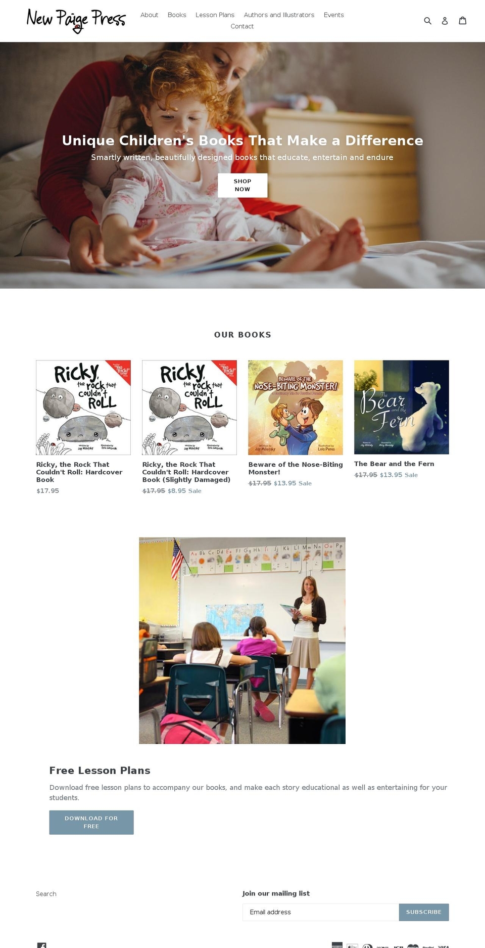 newpaigepress.com — Shopify storefront screenshot