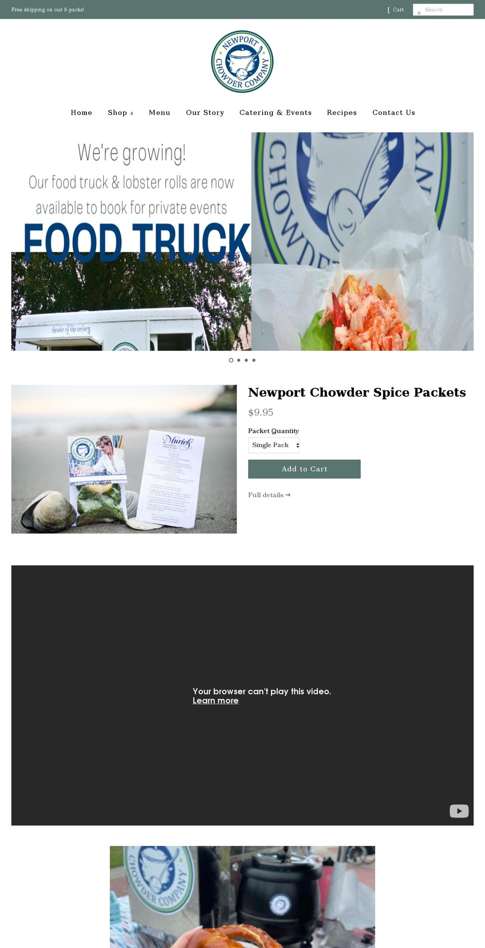 newportchowdercompany.com shopify website screenshot